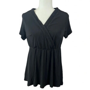 Torrid Black Peplum Waist Top Size 00 Black